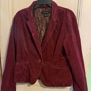 Calvin Klein Women's Deep Red Velvet Blazer